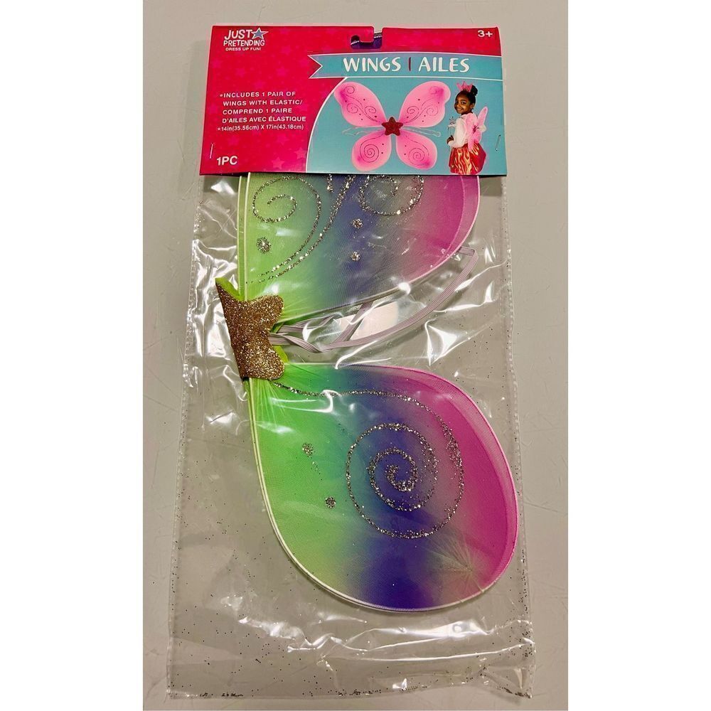 Fairy Princess Pink/Green/Purple Butterfly Wings Just Pretending BNWT